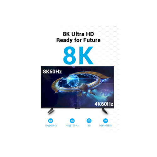 Кабель HDMI to HDMI, 2.0m V2.1 8K60Hz Vention (AANBH) - зображення 5