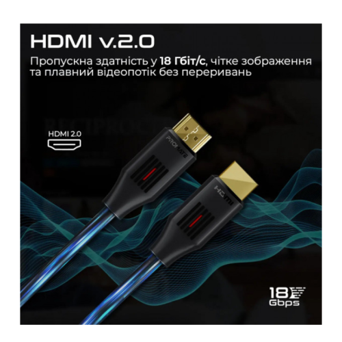 Кабель HDMI to HDMI, 3.0m V2.0 4K60Hz Promate (prolink4k60-300) - зображення 3