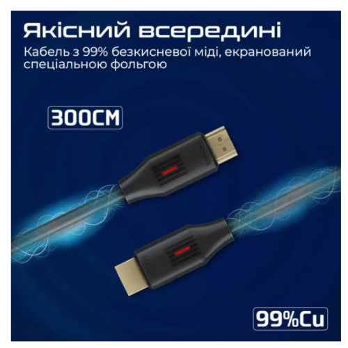 Кабель HDMI to HDMI, 3.0m V2.0 4K60Hz Promate (prolink4k60-300) - зображення 6
