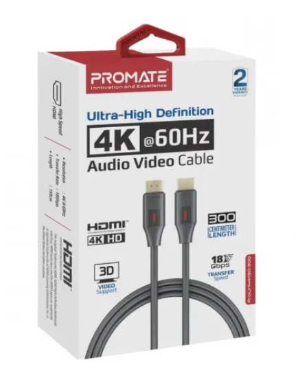 Кабель HDMI to HDMI, 3.0m V2.0 4K60Hz Promate (prolink4k60-300) - зображення 2