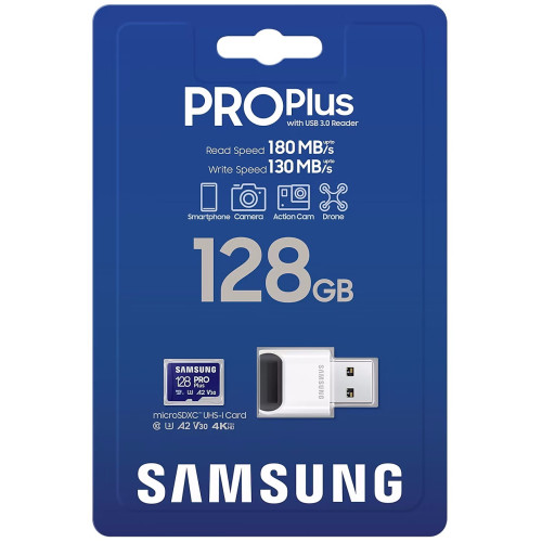 MicroSDXC 128 Gb Samsung PRO Plus UHS-I, U3, V30, A2 - зображення 5