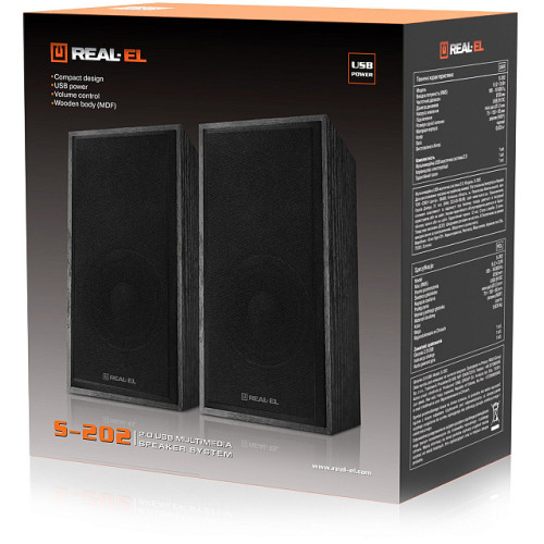 Колонки REAL-EL S-202 Black - зображення 9