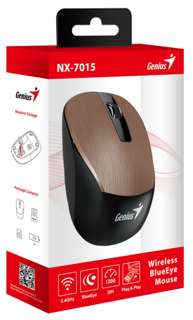 Мишка Genius Wireless NX-7015 Brown - зображення 4
