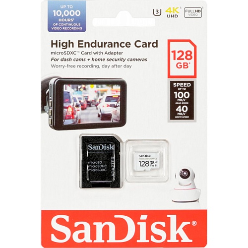 MicroSDXC 128 Gb SANDISK High Endurance UHS-I U3 V30 Class 10 - зображення 4