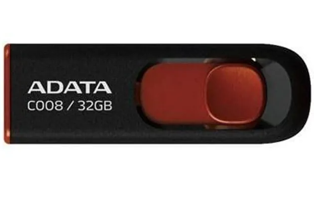 Флеш пам'ять USB 32 Gb ADATA C008 black+red  USB2.0 - зображення 1