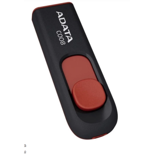 Флеш пам'ять USB 32 Gb ADATA C008 black+red  USB2.0 - зображення 2