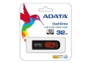 Флеш пам'ять USB 32 Gb ADATA C008 black+red  USB2.0 - зображення 3