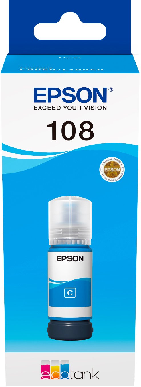 Чорнило EPSON 108 для EcoTank L8050\/L18050 cyan - зображення 2