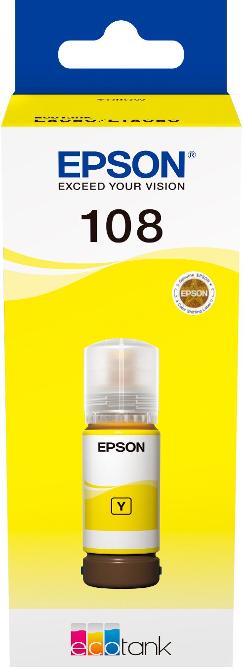 Чорнило EPSON 108 для EcoTank L8050\/L18050 yellow - зображення 2