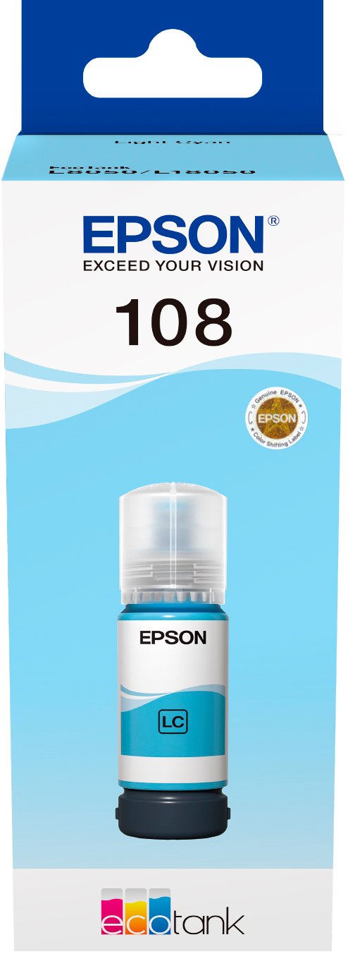 Чорнило EPSON 108 для EcoTank L8050\/L18050 light cyan - зображення 2