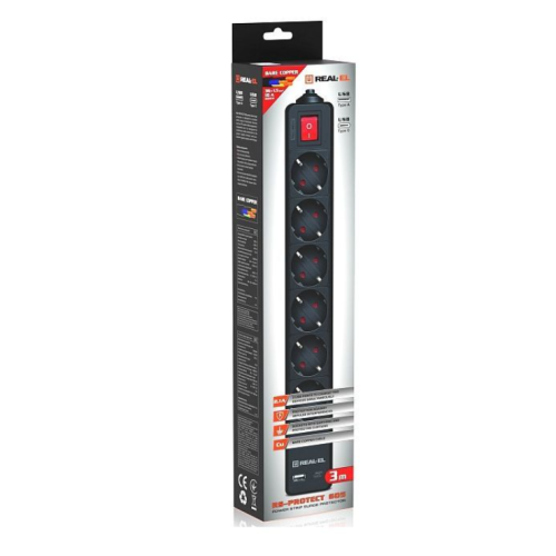 Мережевий фільтр REAL-EL RS-PROTECT 605 (EL122300041) - зображення 6