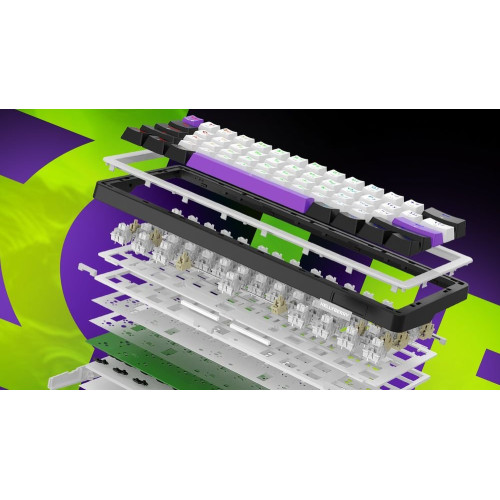 Клавіатура Hator Hellyberry HK60 Mechanical Linear RGB UA White\/Violet (HK60_wireless) - зображення 8