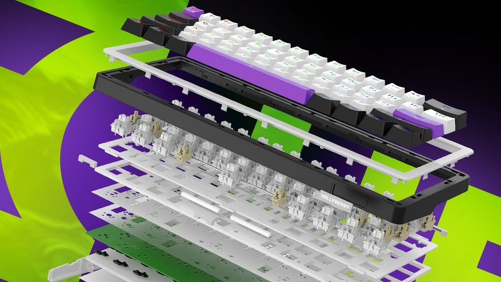 Клавіатура Hator Hellyberry HK60 Mechanical Linear RGB UA White\/Violet (HK60_wireless) - зображення 8