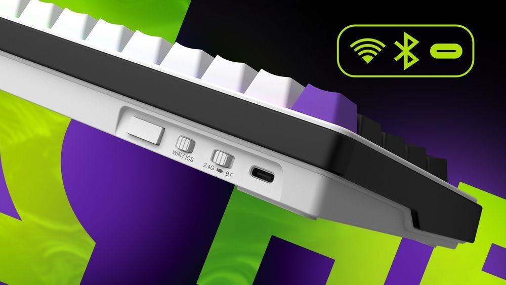Клавіатура Hator Hellyberry HK60 Mechanical Linear RGB UA White\/Violet (HK60_wireless) - зображення 9