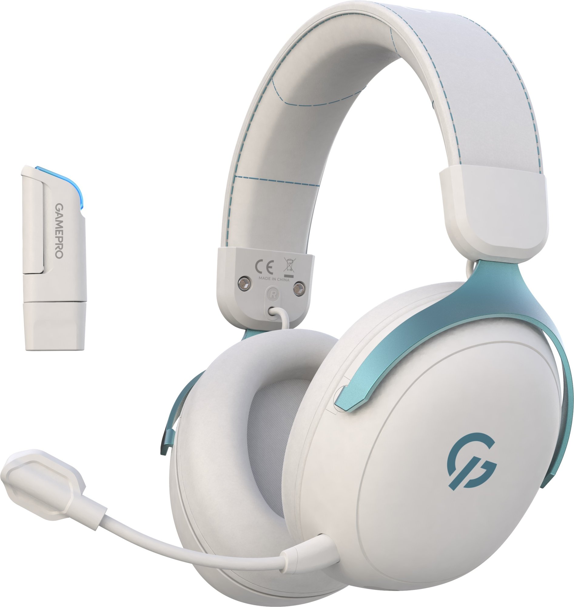 Безпровідна Bluetooth гарнітура GamePro Asgard Freya Pro White\/Blue (HSW201WB) - зображення 1