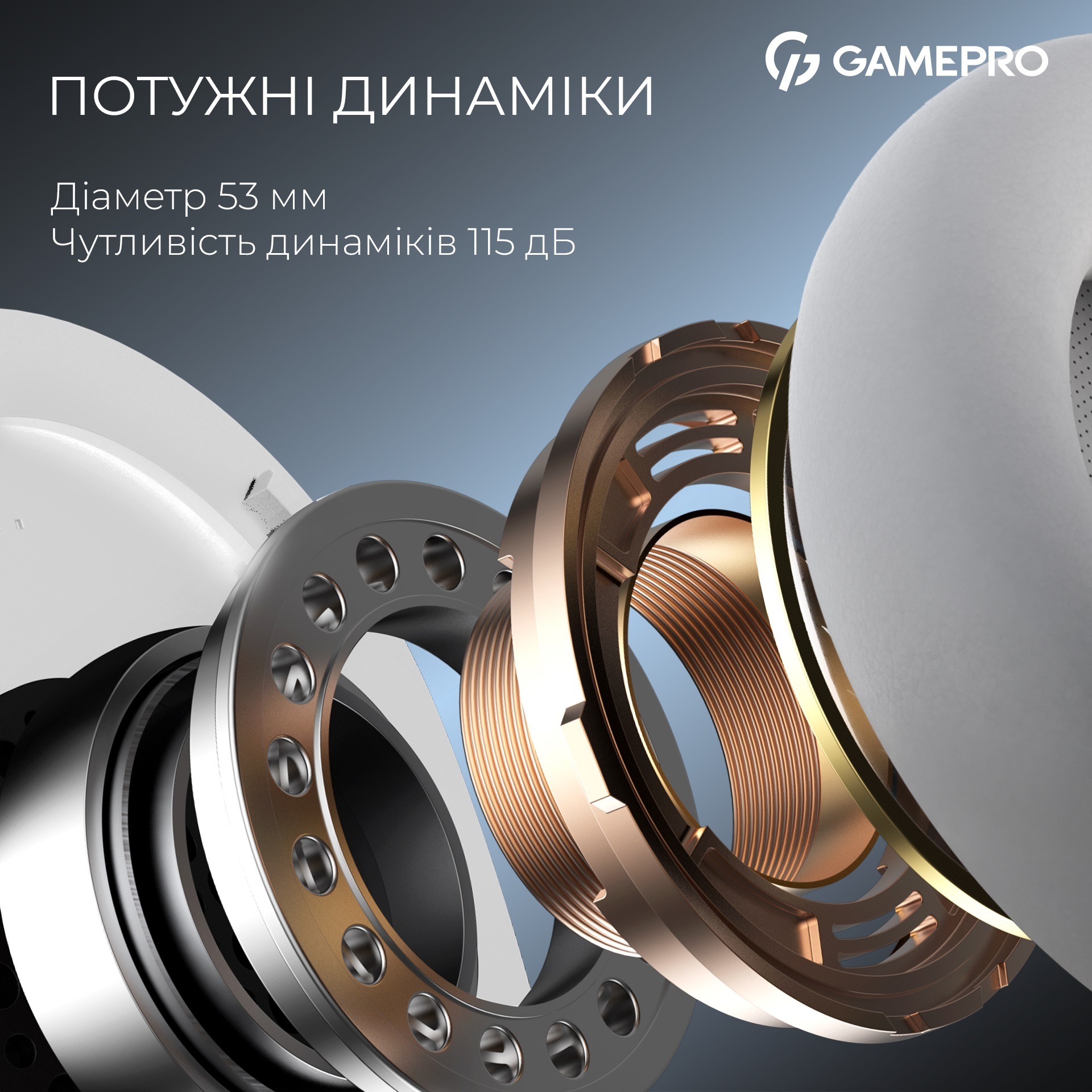 Безпровідна Bluetooth гарнітура GamePro Asgard Freya Pro White\/Blue (HSW201WB) - зображення 7