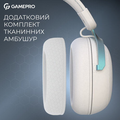 Безпровідна Bluetooth гарнітура GamePro Asgard Freya Pro White\/Blue (HSW201WB) - зображення 11