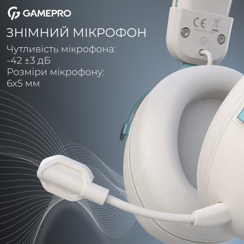 Безпровідна Bluetooth гарнітура GamePro Asgard Freya Pro White\/Blue (HSW201WB) - зображення 9