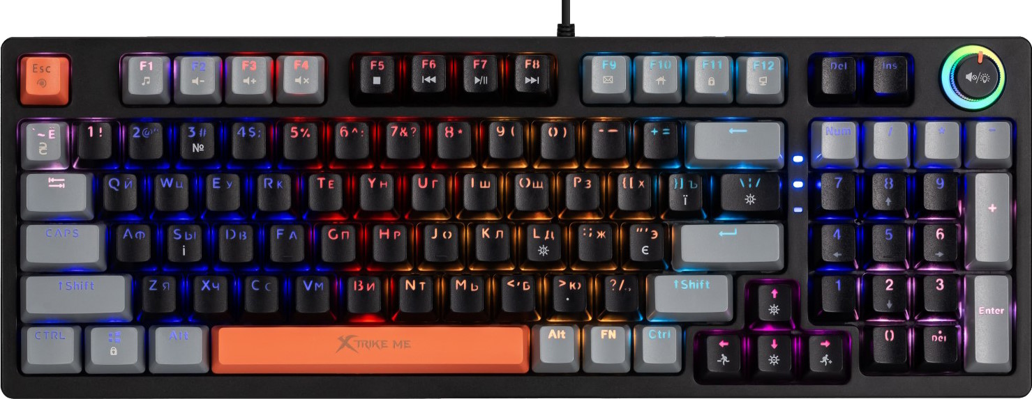 Клавіатура Xtrike ME GK-987 RGB Mechanical USB UA Black\/Grey (GK-987GGRUA) - зображення 1