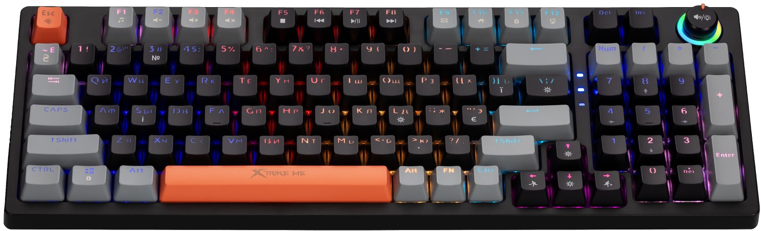 Клавіатура Xtrike ME GK-987 RGB Mechanical USB UA Black\/Grey (GK-987GGRUA) - зображення 4