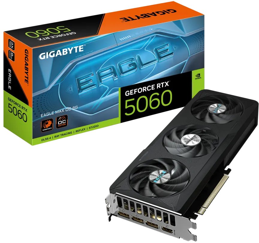 Відеокарта GeForce RTX 5060 8GB GDDR7 Gigabyte EAGLE MAX OC (GV-N5060EAGLEMAX OC-8GD) - зображення 1
