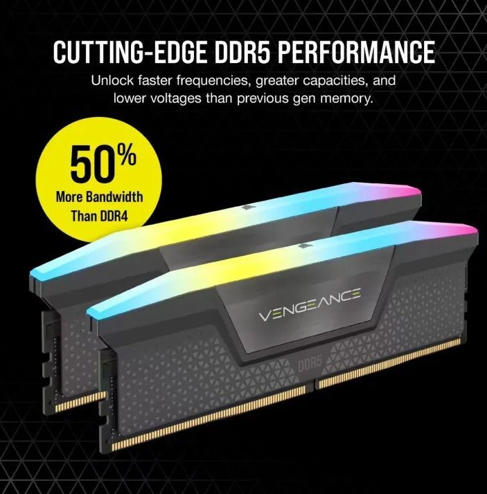 Пам'ять DDR5 RAM_32Gb (2x16Gb) 5600Mhz Corsair Vengeance RGB Black (CMH32GX5M2B5600Z36K) - зображення 6