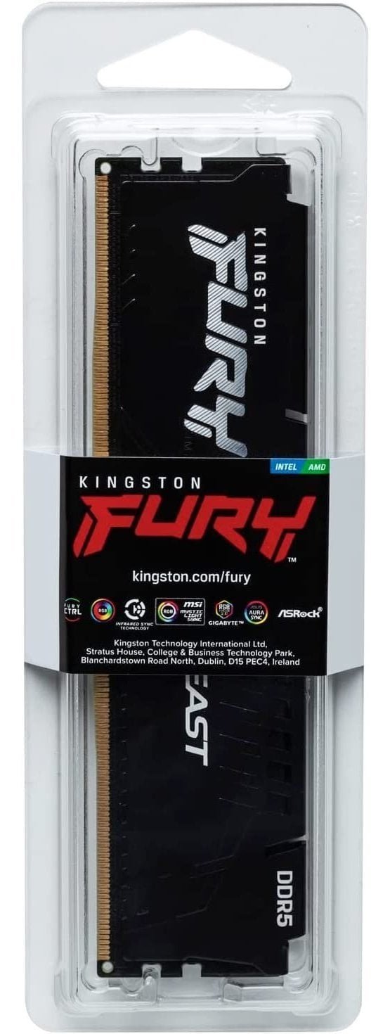 Пам'ять DDR5 RAM_64Gb (1x64Gb) 5600Mhz Kingston Fury Beast Black (KF556C36BBE-64) - зображення 3