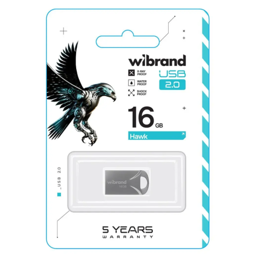 Флеш пам'ять USB 16Gb Wibrand Hawk Silver USB 2.0 - зображення 3