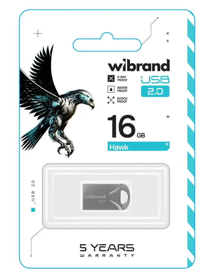 Флеш пам'ять USB 16Gb Wibrand Hawk Silver USB 2.0 - зображення 3