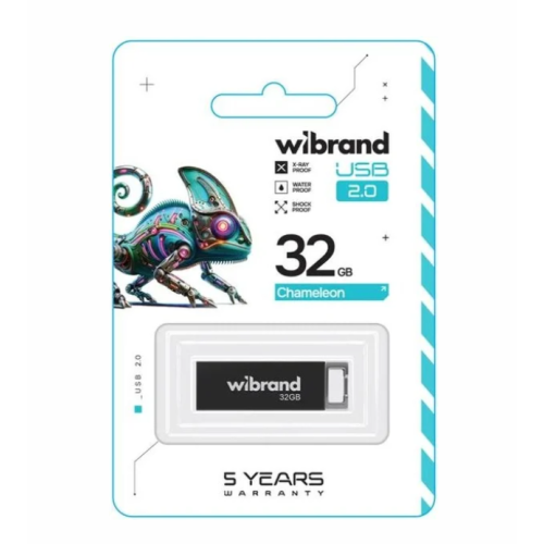 Флеш пам'ять USB 32 Gb Wibrand Chameleon Black USB 2.0 - зображення 3