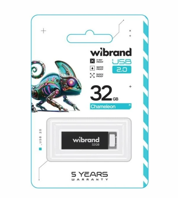 Флеш пам'ять USB 32 Gb Wibrand Chameleon Black USB 2.0 - зображення 3