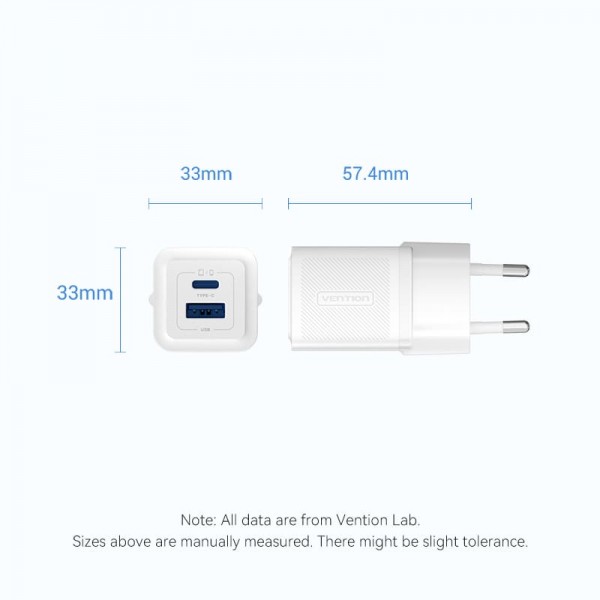 Зарядний пристрій Vention GaN III PD 30W QC3.0 3A White (FEQW0-EU) - зображення 2