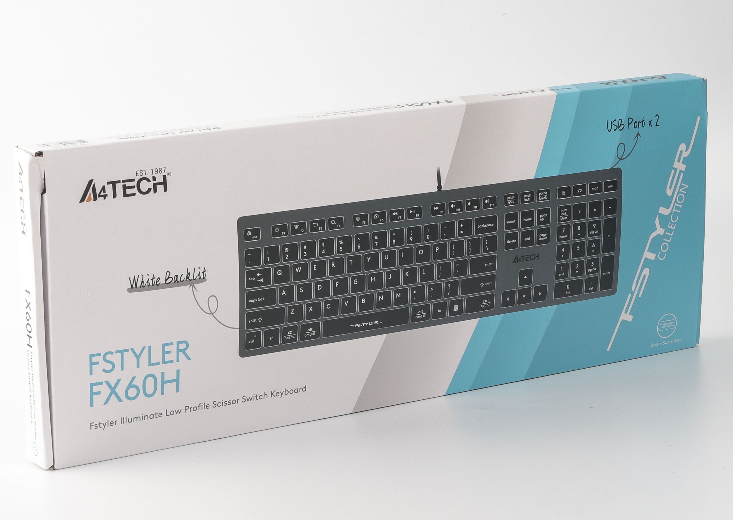 Клавіатура A4-Tech FX60H USB Grey White backlit - зображення 7