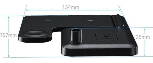 Безпровідний зарядний пристрій Essager Jiecheng 4 in1 PD15W Black (EWXZM-JC01-Z) - зображення 4