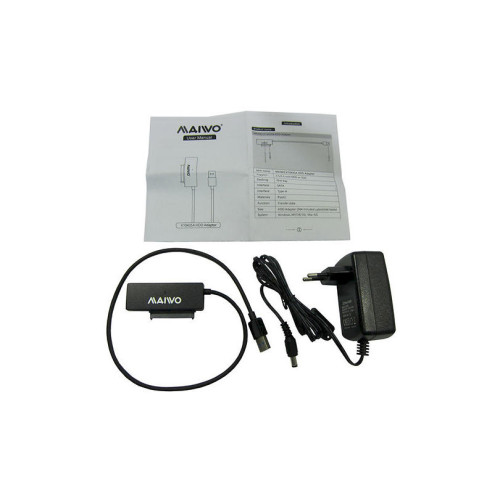 Конвертор USB3.0 to HDD SATA 2,5\/3,5\/5,25\/SSD, PA 2V\/2A black - зображення 1