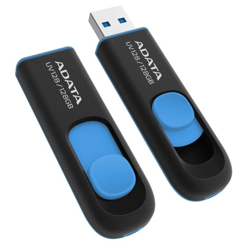 Флеш пам'ять USB 32 Gb ADATA UV128 black-blue USB 3.0 - зображення 2