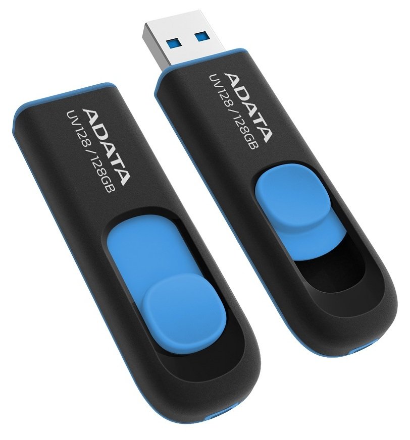 Флеш пам'ять USB 32 Gb ADATA UV128 black-blue USB 3.0 - зображення 2