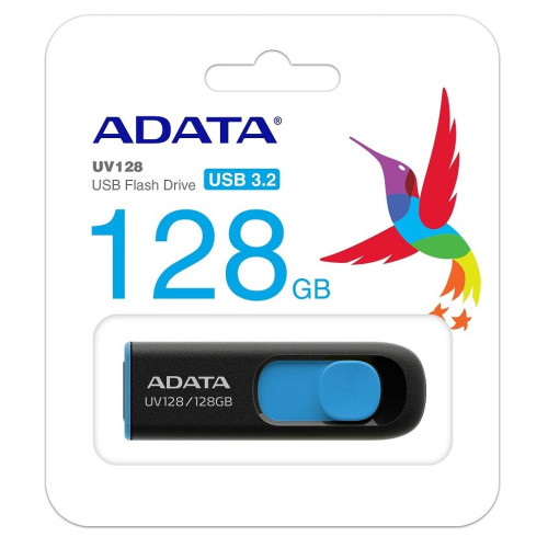 Флеш пам'ять USB 32 Gb ADATA UV128 black-blue USB 3.0 - зображення 4