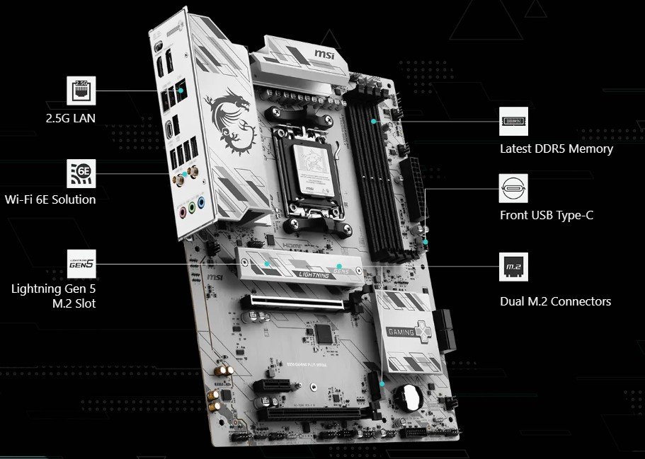 Мат. плата AM5 MSI B850 GAMING PLUS WIFI6E - зображення 6
