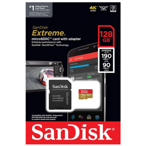 MicroSDXC 128 Gb SANDISK Extreme UHS-I U3 class 10 - зображення 3