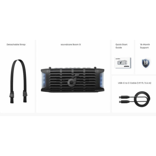 Колонка портативна SoundCore Boom 3i Black - зображення 7