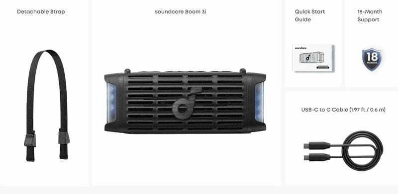 Колонка портативна SoundCore Boom 3i Black - зображення 7