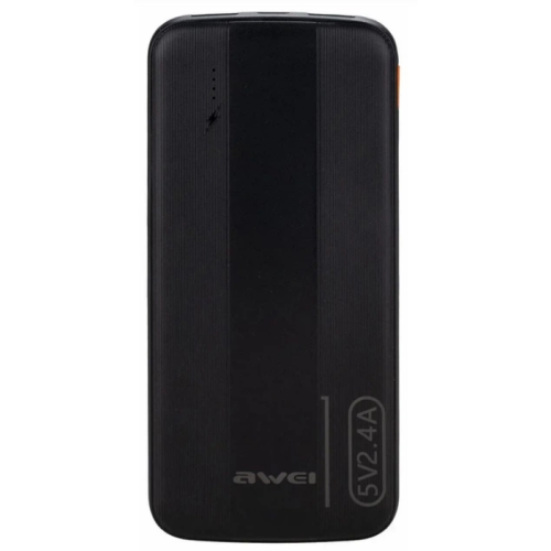 Батарея POWER BANK AWEI P20K 10000mAh, 12W, Black - зображення 1