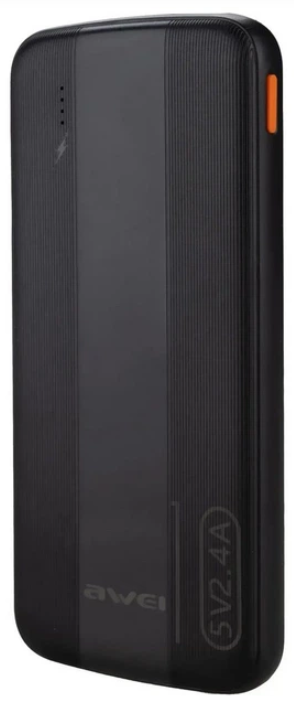 Батарея POWER BANK AWEI P20K 10000mAh, 12W, Black - зображення 2
