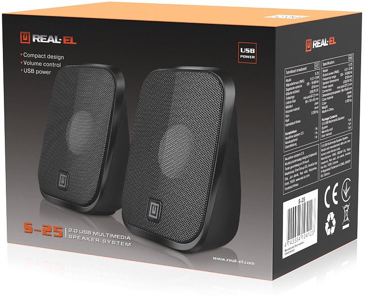 Колонки REAL-EL S-25 Black - зображення 7