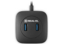 Концентратор USB 3.0 REAL-EL HQ-187 black 4 порти - зображення 6