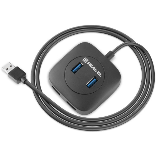 Концентратор USB 3.0 REAL-EL HQ-187 black 4 порти - зображення 7