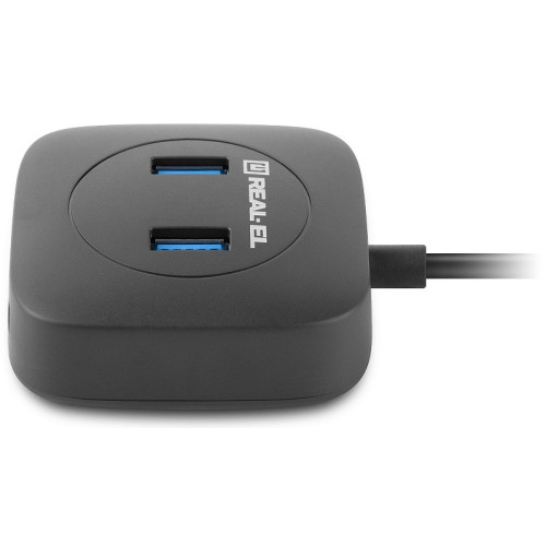 Концентратор USB 3.0 REAL-EL HQ-187 black 4 порти - зображення 3