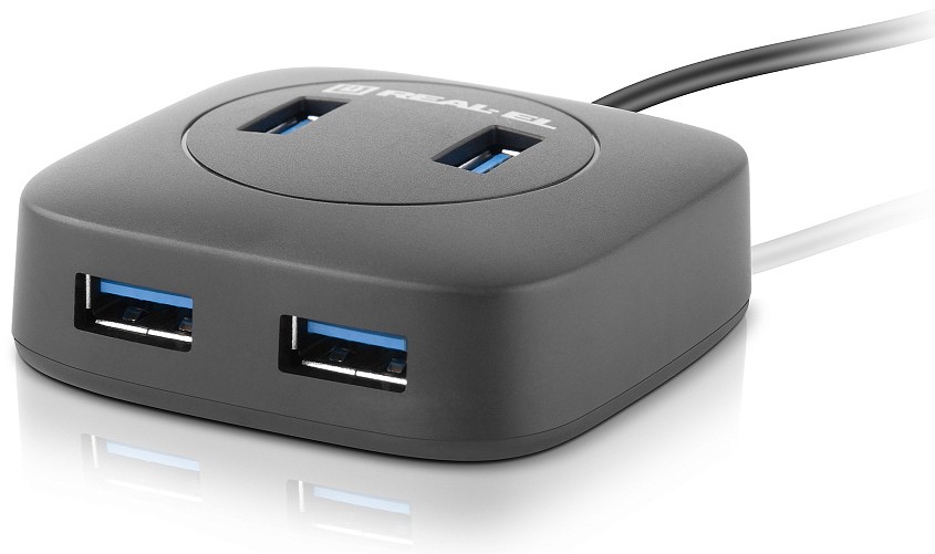 Концентратор USB 3.0 REAL-EL HQ-187 black 4 порти - зображення 2