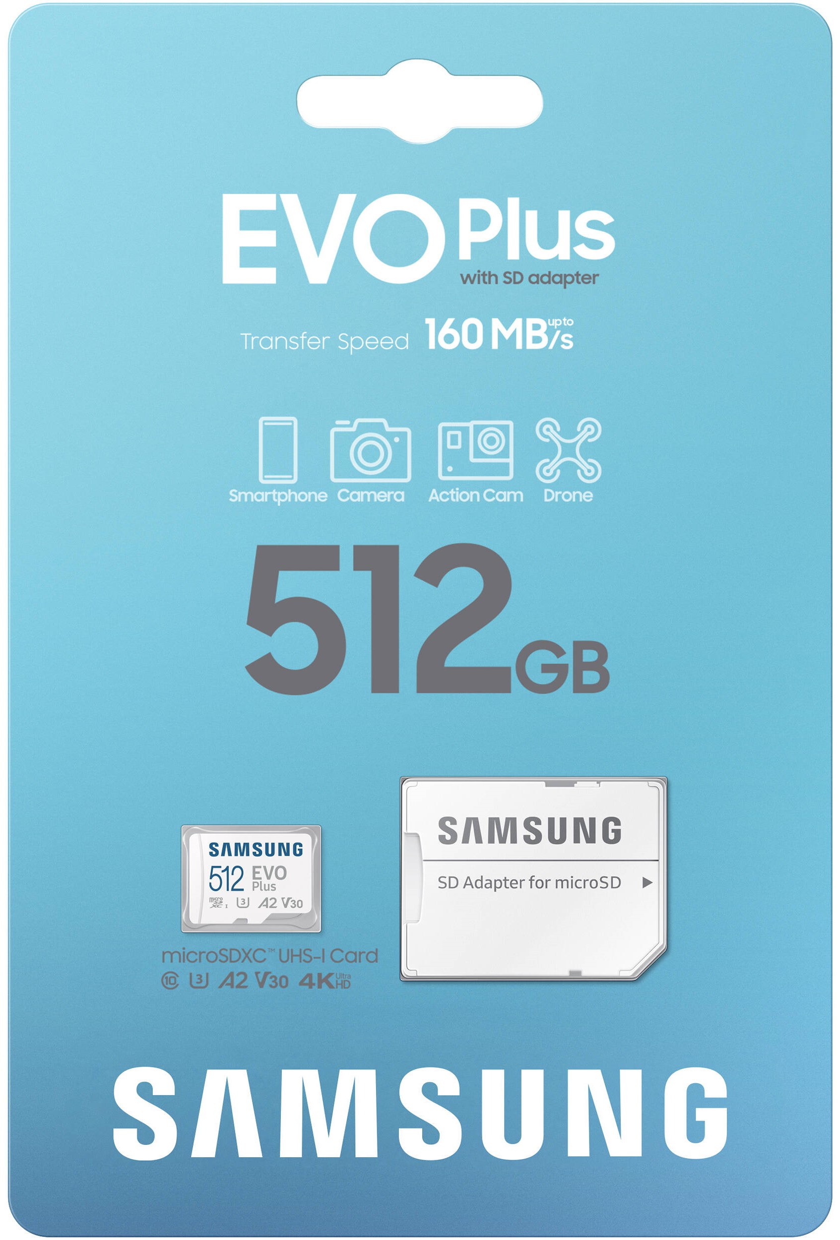 MicroSDXC 512 Gb Samsung EVO Plus 2024 UHS-I, U3, V30, A2 - зображення 5